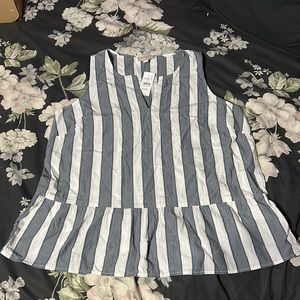 NWT • Loft • peplum striped top • size medium petite